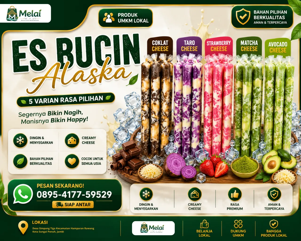 Es Bucin Alaska dengan 5 varian rasa cheese